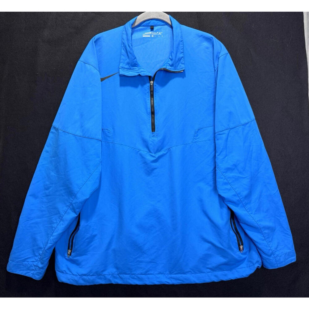 Nike Golf Dri Fit Pullover Jacket Mens XL Half Zip Lightweight Windbreaker Blue